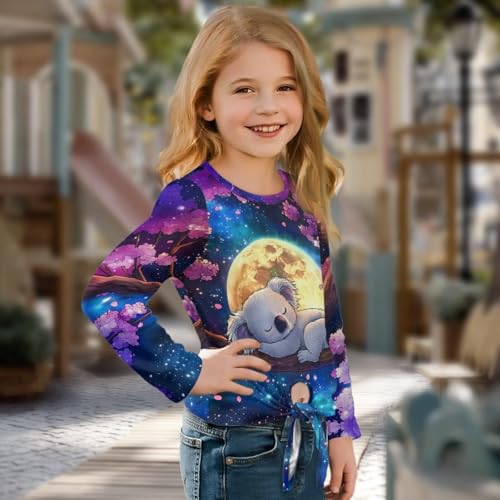 Trendy Shirts for Girls 5-12 Years Long Sleeve Tie Shirt Cute Fall Clothes for Kids4