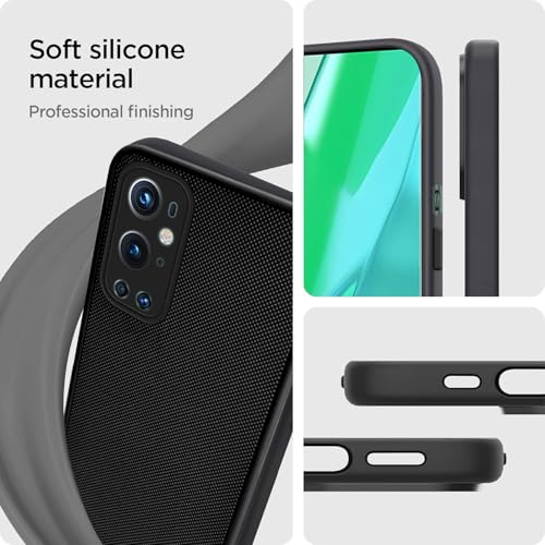 Image of Jkobi Back Cover Case for OnePlus 9 Pro (Textured Grip Design | Camera Protetion | Slim and Light Weight | Soft Touch and Feel | Black)