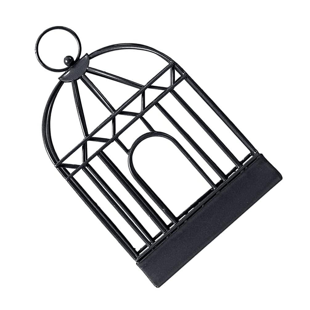 ELEGANT HOME DECOR Wrought Iron Mosquito Coil Holder Incense Burner with Retro Birdcage Design (Vintage Black Color)