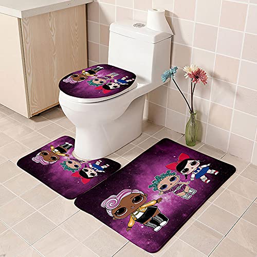 ZDDWLDL 4-Teilig Duschvorhang Set Mit Rutschfesten Teppichen Toilettendeckel Und Badematte Wasserdicht Farbfest Schimmel… – Bild 4