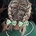3pcs St. Patrick's Day Hair Bows Clips Green Clover Alligator Hairpins for Girls Teens Toddlers Kids Shamrock Irish Party Dress Decor Accessories (St Patrick E)