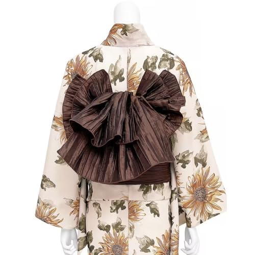 CAMDOM Japanese Kimono Pre Tied Obi Belt Crepe Heko Obi Belt Sash Yukata Robe Accessories for Kimono Halloween2