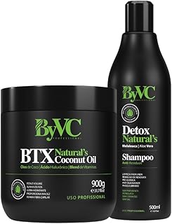 Shampoo Preparador Detox Antiresiduos + Selante Capilar Selagem BTX Natural's Coconut Oil Sem Formol 900gr