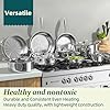 Umite Chef Stainless Steel Cookware Set, 5 Ply 14 Piece Stainless Steel Pot and Pan Set-Induction, Heavy Chef Quality, Oven Safe | Professional Kitchen Cooking Appliances, PFOA, PTFE & PFOS Free #5