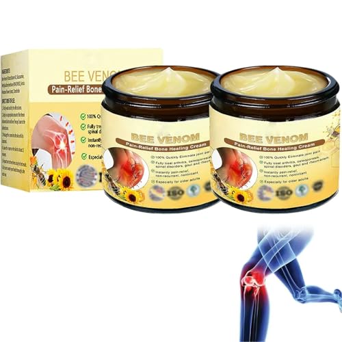 Tlopa Crema curativa de huesos para aliviar el dolor con veneno de abeja, gel avanzado para aliviar el dolor con terapia articular con veneno de abeja, mejora rápidamente las molestias (2pcs)