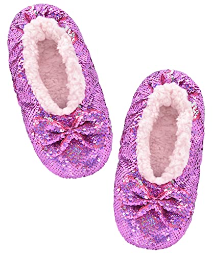 Image of Panda Bros Womens Ballerina Sequin Slippers, Bling House Slippers With Grippers
