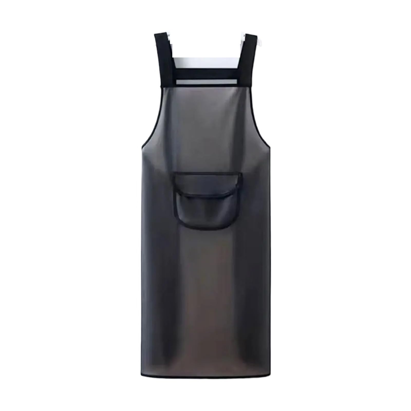Genérico Delantal de cocina PVC impermeable resistente al aceite negro