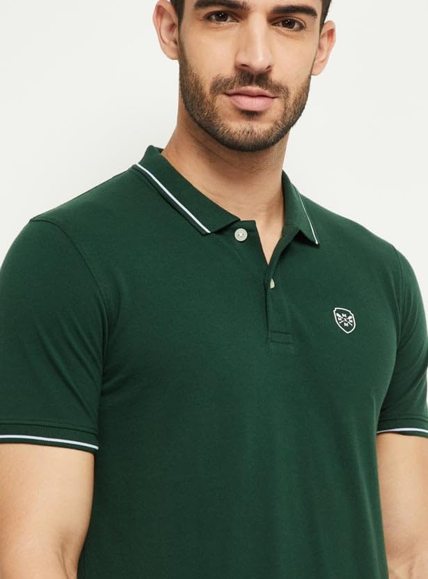 Image of Max Men's Polycotton Half Sleeves Regular Fit Solid Polo T-Shirt