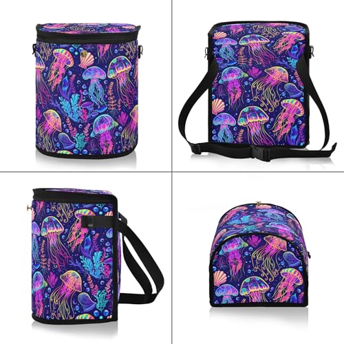 Image of MNSRUU Car Trash Can with Lid, Jellyfish Car Trash Bag Hanging Organizers and Storage for Front Back Seat, Leak-Proof Trash Bin