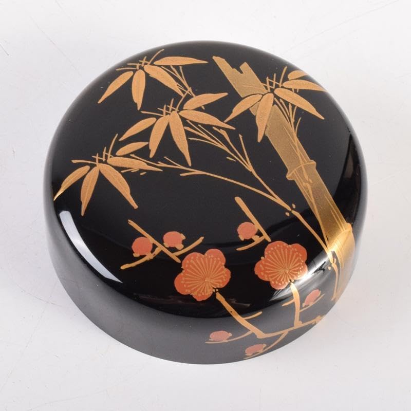 茶道具 加賀蒔絵 中村恭蔵作 四君子蒔絵 中棗 紫野 山口萬拙極め箱