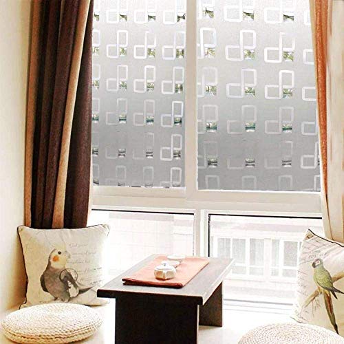 Image of SUNBIRD Window Film Privacy Colorful Window Sticker, Decorative Window Vinyl, Adhesive Home UV Blocking, Heat Insulation Static Cling for Bathroom Office (12 X 48 INCHES, Crystal Eight)