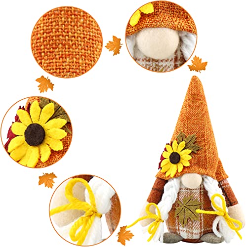 2 Stück Herbstdeko Wichtel Figuren Deko Herbst Dekoration Autumn Zuhause Elf Statue Tomte Urlaub Küche Gestuftes Tablett Party-Dekorationen – Bild 3