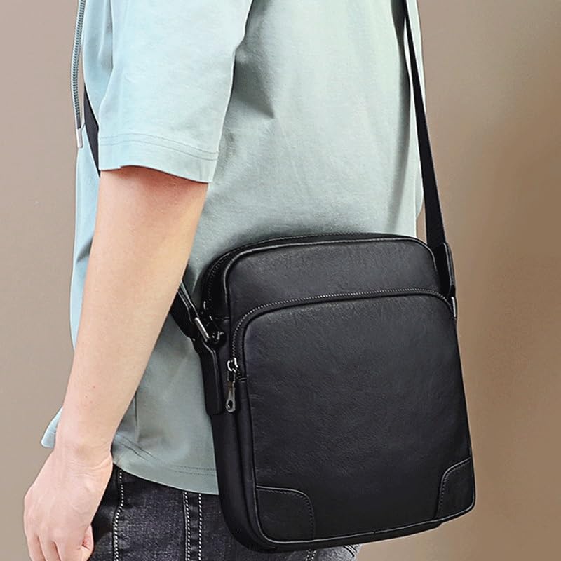 Crossbody Bag Large Capacity Top Layer Cowhide Messenger Bag Shoulder Bag3
