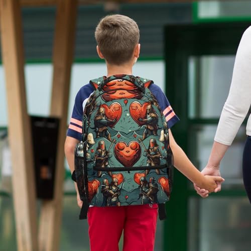 Sac à dos Fight for Red Heart 51 avec trousse pour l'école et les voyages scolaires des ados