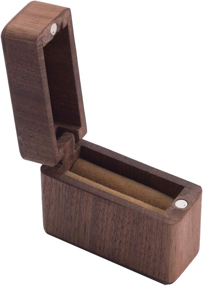 指輪ケース ポータブル指輪ケース 指輪ボックス 純木ケース ミニジュエリーボックス ピアス ボック (183FT)