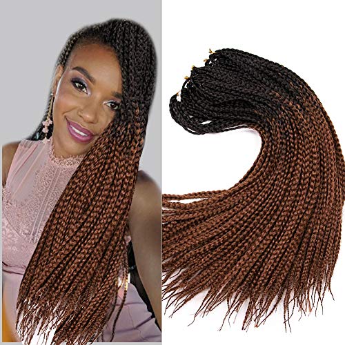 VERVES Crochet braids Ombre Synthetic Braiding Hair Kanekalon Fiber Bulk braid 24 inch box braid 22 Roots/pack (6pack 22#)
