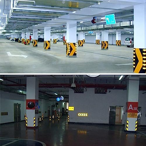 Protezione per paraurti da parete, protezione per parcheggio auto, strisce anti-collisione a colonna in gomma, striscia gialla riflettente a forma di L, protezioni angolari per garage, spessore 1 cm