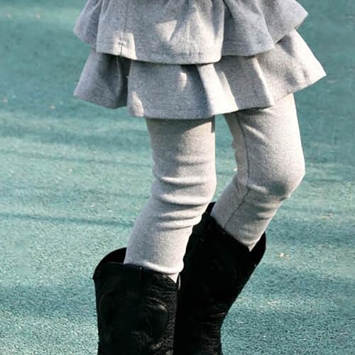 Girls Leggings Pants with Ruffle Tutu Skirt Spring Tights School 𝗨niform Pants Pantskirt Soft Stretchy Legging3