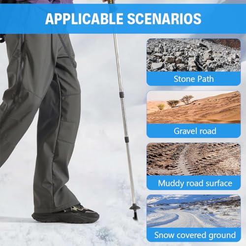 Image of Proberos 4 Pcs Trekking Pole Tips, Super Anti-Slip Wear-Resistant Rubber Walking Stick Replacement Tips with Slanted Cut for Hiking, Trekking & Outdoor Walking, Universal Fit 11mm Open Dia