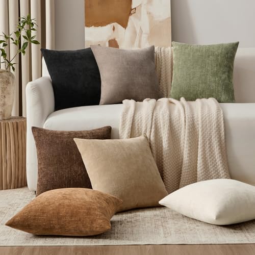Woaboy Set of 2 Textured Throw Pillow Covers 20x20 Inch, Khaki Camel by Woaboy - Used condition - Image 5
