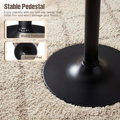 Image of Furmax Bistro Pub Table Round Bar Height Cocktail Table for Home Bar, Round Bar Tables for Party, Dining Room, Living Room and Wedding, Metal Base MDF Top, 40.6 Inch Height (1, White-2)