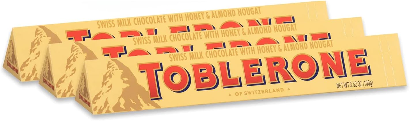 TOBLERONE Swiss Chocolate Candy With Honey & Almond Nougat - Milk - White - Dark - Fruit & Nut - Perfect For Holidays, Valentines Day, Parties, Gifts & More! (Milk Chocolate, (3 Count)), Multi