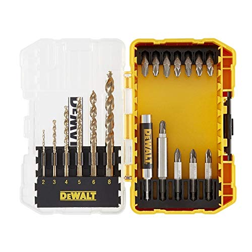 DeWalt DT70711-QZ Coffret Toughcase 19 Pièces - Embouts de Vissage et Forets - Perçage Métal - Pour Perceuse-Visseuse Multicolore