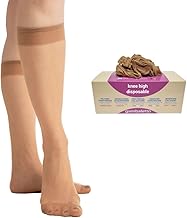 50 Pack Disposable Knee Stockings for Testing Shoes Machine Washable One Size
