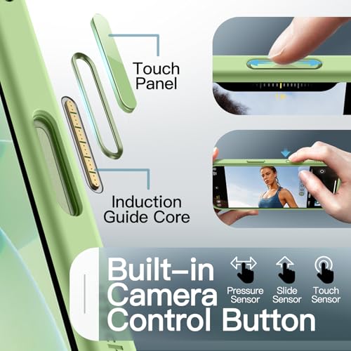 Image of JETech Magnetic Case for iPhone 17 6.3-Inch Compatible with MagSafe, Shockproof Slim Phone Cover with Built-in Camera Control Button, Matte Translucent Back (Sage)