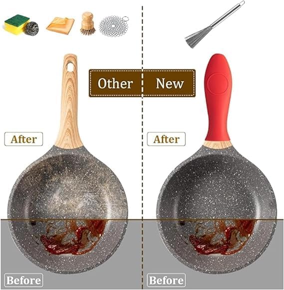 PREZONE Multipurpose Durable Stainless Steel Pots Pans Cleaning Brush with Handle Steel Scrubber for Kitchen Dishes Pots Pans Sink Cleaning - (Pack of 1) 4