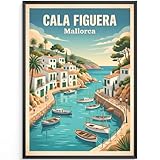 MJ-GRAPHICS® Poster Hafen Kunstdruck Cala Figuera Wandbild 