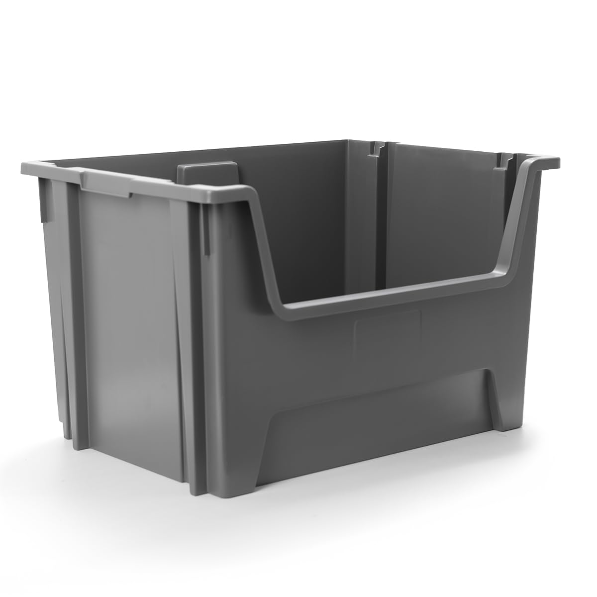 Bigdug Grey Essentials Large Stacking Pick Bin - 400H X 650W X 455D Mm - 75L Capacity Plastic Storage Boxes (, Pack Of 1)