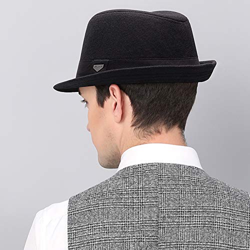 Chapeau d'Hiver Écrasable Vintage en Feutre Style Jazz pour Homme