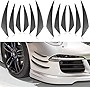 12 Pcs Universal Car Spoiler Canards Kit Front Bumper Lip Splitter Car Exterior Soft Fins Car Canards for Car Body Auto Anti Collision Strip Decoration Decal Sticker Accessories, Carbon Fibre Black