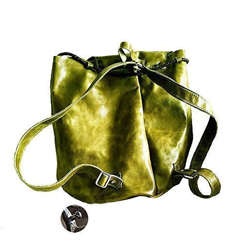 Mochila de piel vacuno verde oliva