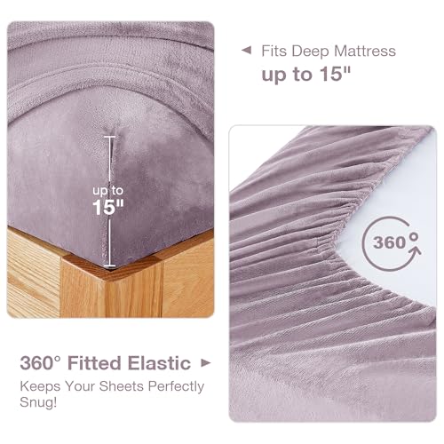 Softan Fleece Sheets, Soft as Flannel, Queen, Lavender by softan - Image 3