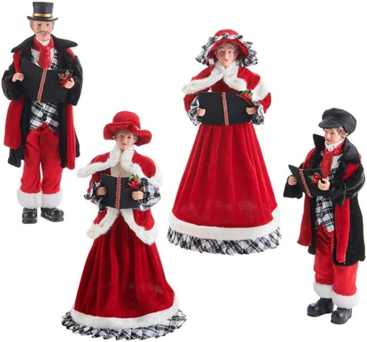 - 2021 Christmas Time in The Village 17.5-inch Carolers Figurine, Set of 4