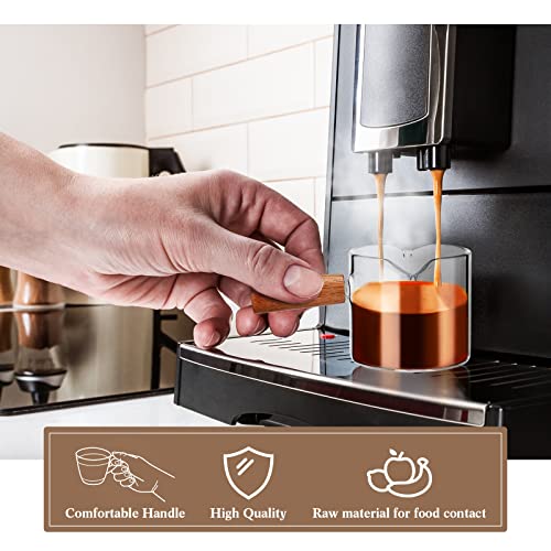 6 vasos medidores espresso con mango de madera 2.5 oz miniatura 5