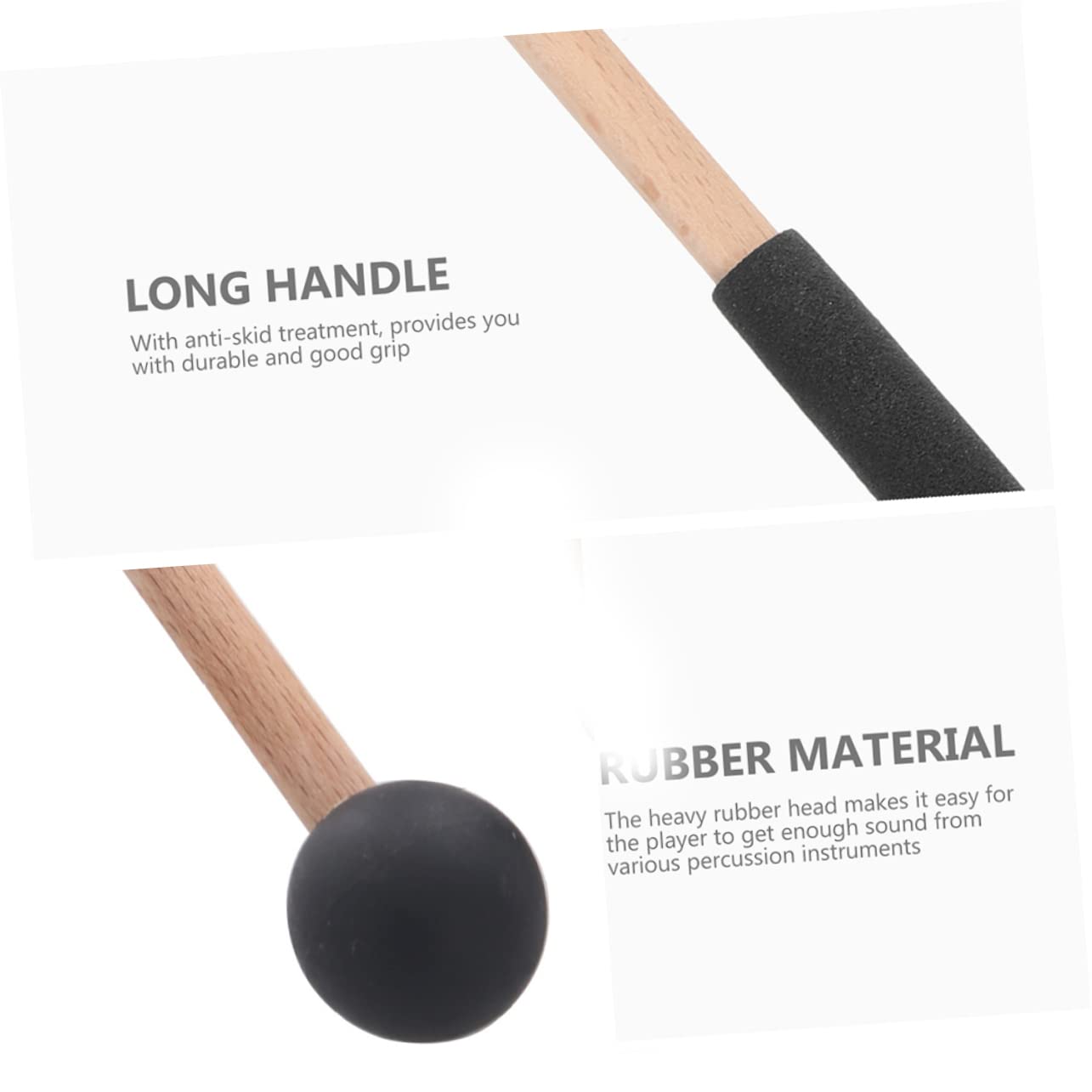 Abaodam 3 Juegos De Mazos De Percusión Para Marimba Baquetas De Lengüeta Baquetas De Escenario Mazos De Instrumentos Musicales Para Estudiantes (2 Pares X 3)