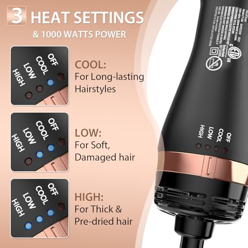 Image of Natrial Hair Dryer Brush Blow Dryer Brush in One Hot Air Brush for Drying and Straightening, Volumizer Multi-Styler Smooth Curls for All Hair Types, Frizz-Free Blowout Brush for Salon Quality