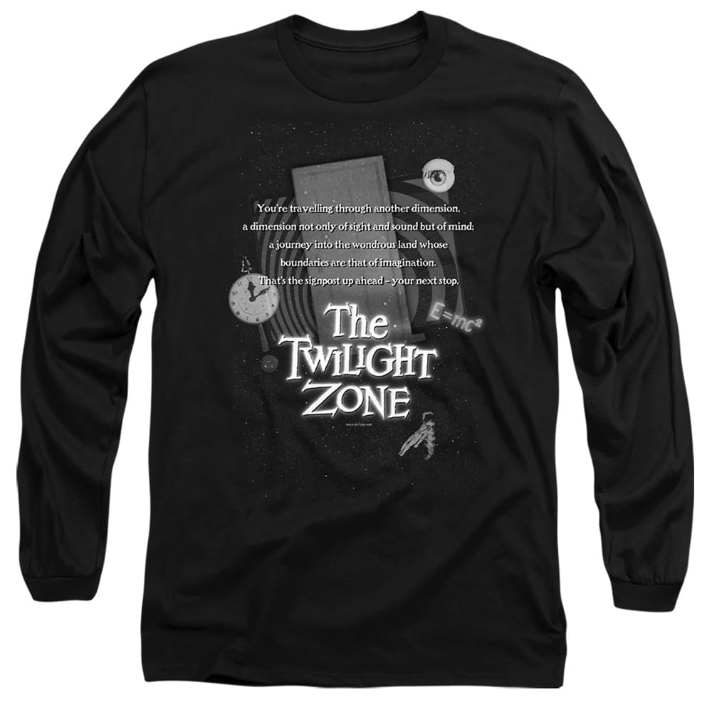 Men' Black Other Twilight Zone Monologue Long Sleeve T-Shirt in Size S, Sports Direct