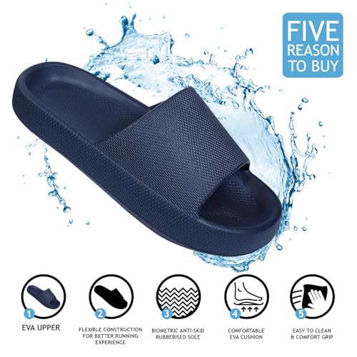 Image of Comfortable Cushioned Sole Arch Support Sliders | Durable Lightweight Flexible Style | Casual Flats Footwear Man | Ultra Soft Sliders for Adult | Stylish & Anti-Skid
