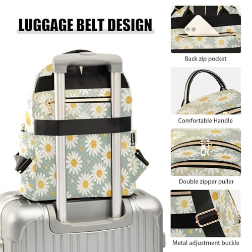 Sac à dos matelassé 100 % polyester résistant motif chrysanthème floral - 3