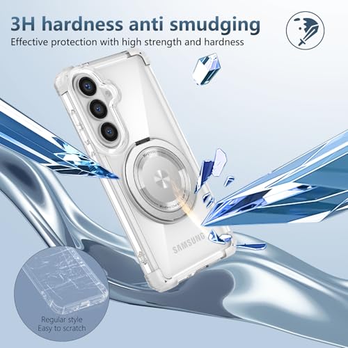 Image of Cubix Back Cover Case for Samsung Galaxy S26 Hard PC + TPU | Metal Ring Kickstand | 1500g Magnetic Hold | 360 Rotating Stand | Military Drop Protection | Air Cushioned Corners