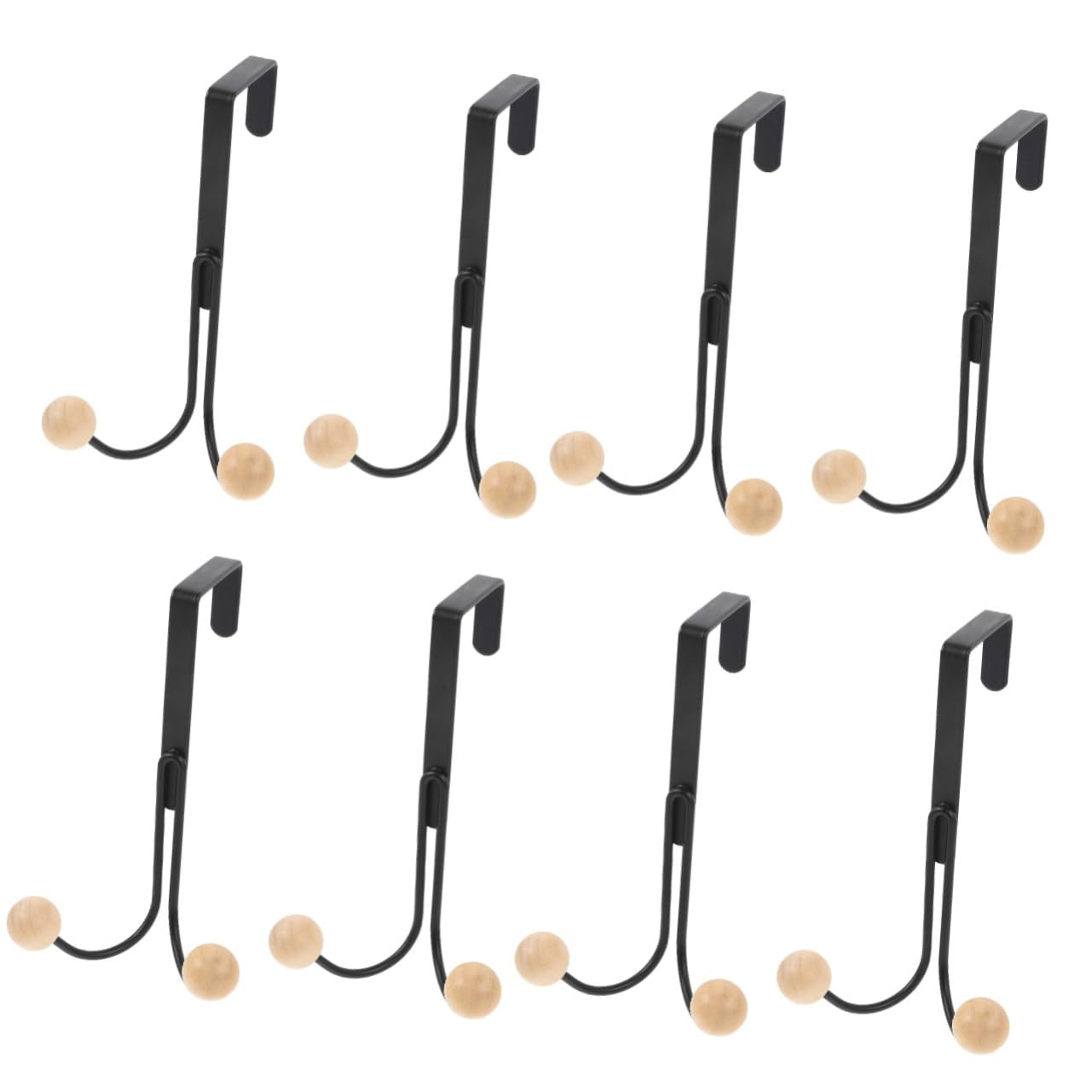 PRETYZOOM Gancho De Puerta Gancho Para Toallas Sobre La Puerta Encima Perchas Abrigos Afuera Ganchos De Puerta Estante Colgante Manos Prenda De Madera Negro 2 Piezas X 4