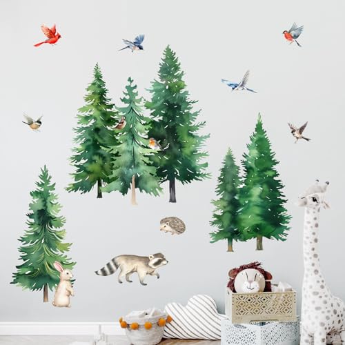 Vinilo decorativo Animales Bosque en acuarela Mfault miniatura 6