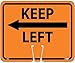SAFETY CONE SIGNS, KEEP LEFT, 10.375 X 12.625 (2 Pack)