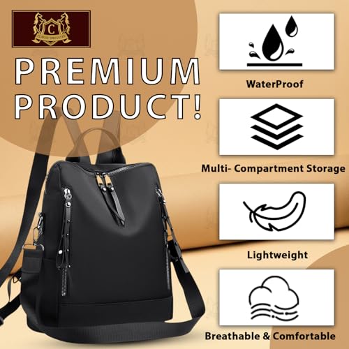 Image of Ethnic Style Waterproof Oxford Backpack for Women & Girls | Fashion Travel Canvas Look Nylon Bag | Large Capacity Printed Laptop Backpack for College