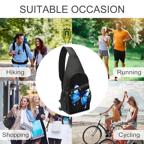 Bolso bandolera casual azul para senderismo y viaje miniatura 6