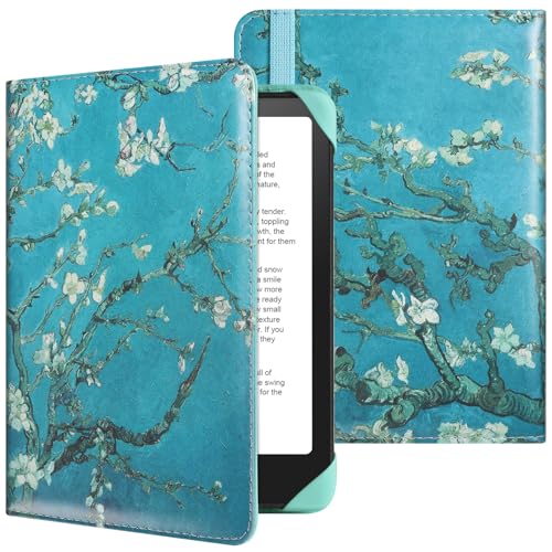 Image of HoYiXi Universal Case for 6.8 Inch 7 Inch Kindle eReaders Compatible with Paperwhite /Kobo /BOOX T68 /iReader Ocean,6.8-7 inch eReaders Protective Case Cover Elastic Rope,Flowers 1
